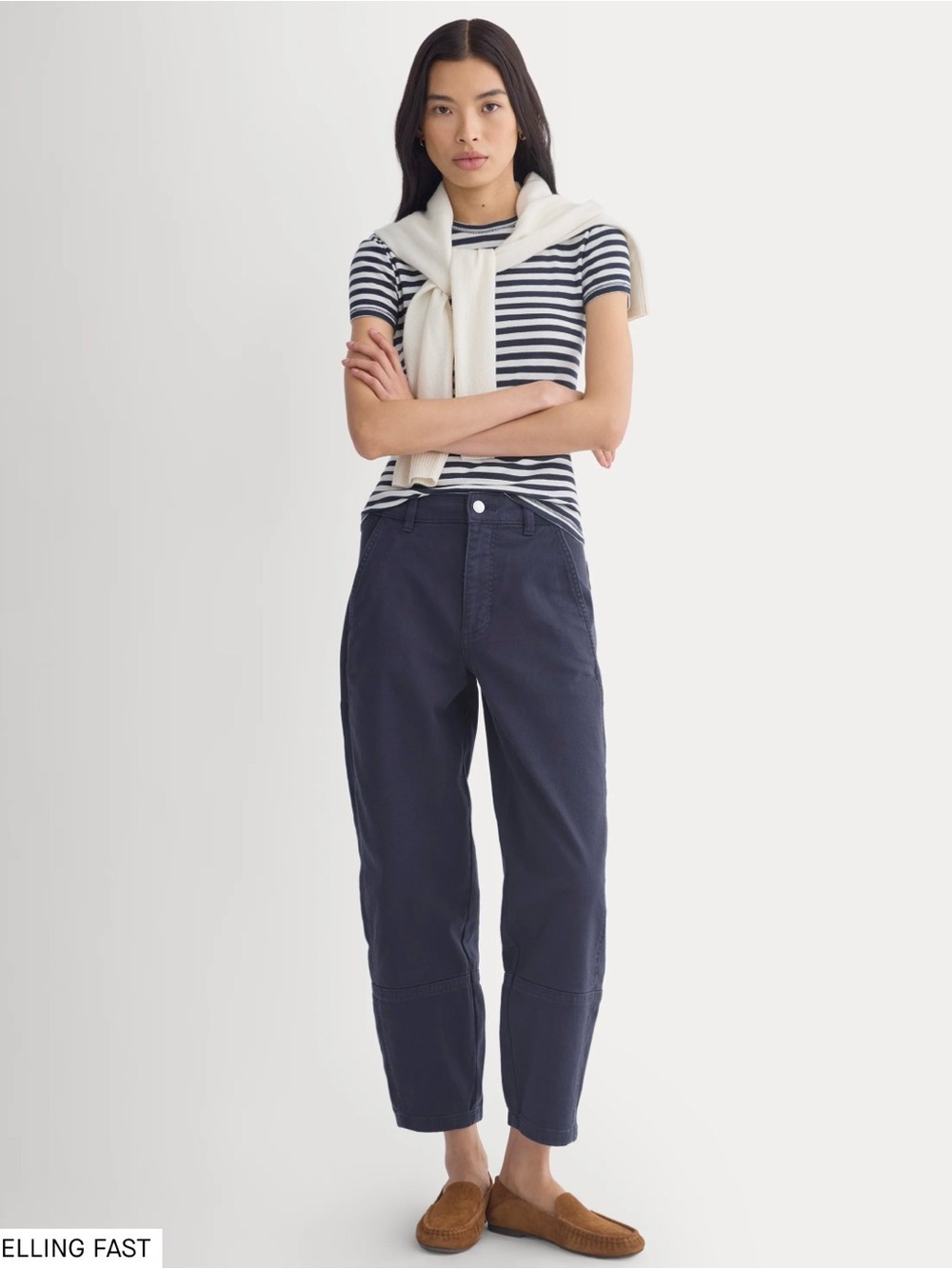 Everlane Utility Barrel Pant in Navy, Size 2
